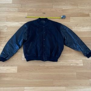 Golden Bear black leather varsity jacket. Size large. Amazing condition!